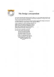English worksheet: The foreign correspondent