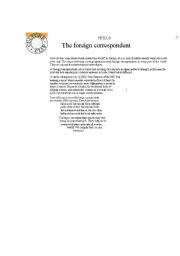 English Worksheet: The foreign correspondent