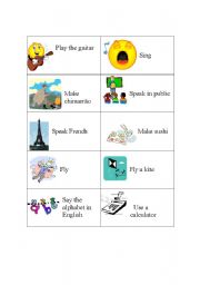 English worksheet: activity cards