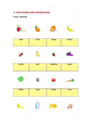 English Worksheet: food