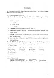 English worksheet: commerce