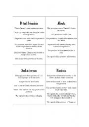 English Worksheet: Canadian Provinces - Reverse Taboo