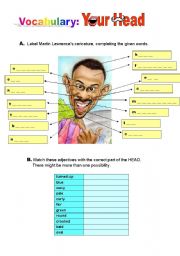 English Worksheet: Your Head