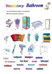English Worksheet: Bathroom