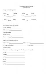 English Worksheet: Practice with present progressive 