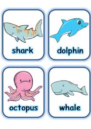 FLASHCARD SET 5- SEA ANIMALS AND CREATURES - PART 2 OF 3 () - ESL  worksheet by teacher2009