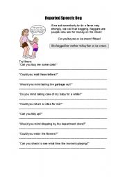 English Worksheet: Reported Speech: Beg