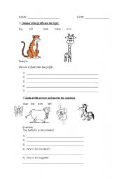 English Worksheet: comparative and superlatives