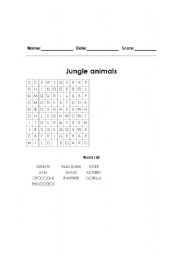 English worksheet: Jungle animals