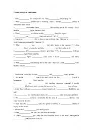 English Worksheet: Present Simple or Present Continuous?