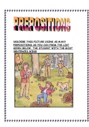 English Worksheet: preposition competition