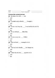 English Worksheet: And or But