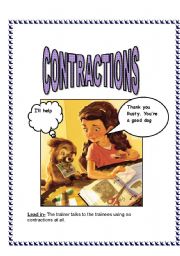 English Worksheet: CONTRACTIONS- an explaination and a worksheet