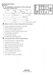 English Worksheet: WH Questions using Present Continuous