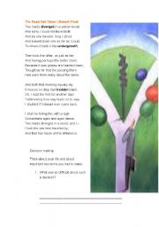 English Worksheet: The Road Not Taken /Robert Frost