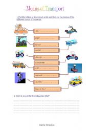 English worksheet: Means of transport