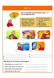 English Worksheet: USED TO