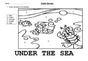 English Worksheet: UNDER THE SEA