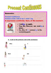 English worksheet: Present Continuous