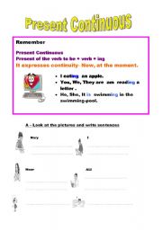 English Worksheet: Present Continuous