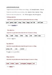 English Worksheet: adjectives