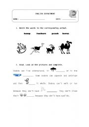 English worksheet: Animal world
