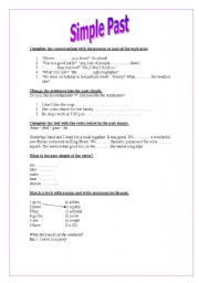 English Worksheet: Simple Past