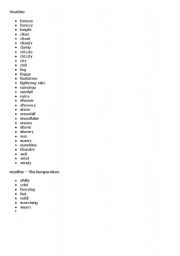 English Worksheet: vocabulary weather