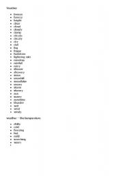 English worksheet: vocabulary weather