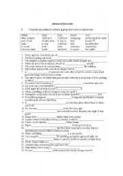 English Worksheet: Vocab and Grammar Practice