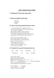 English Worksheet: Cancion de Aerosmith