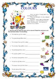 English Worksheet: Colours (29-07-2008)