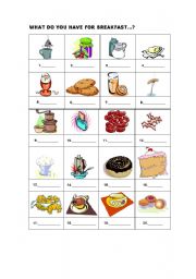 English Worksheet: breakfast