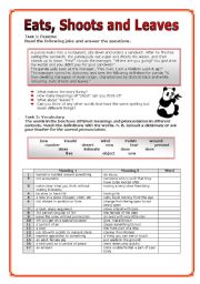 English Worksheet: Eats Shoots and Leaves 