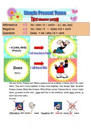 English Worksheet: Simple present tense (third singular person) 30.07.2008 