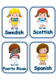 English Worksheet:  FLASHCARD SET 6 - NATIONALITY-  PART 1 OF 5  (31.07.08)