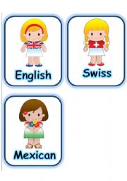 English Worksheet:  FLASHCARD SET 6 - NATIONALITY- PART 4 OF 5 (31.07.08)