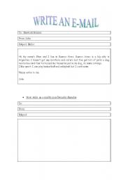 English Worksheet: Write an e-mail