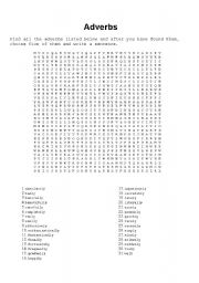 English Worksheet: Crossword adverbs