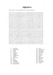 English Worksheet: Adjectives