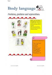 English Worksheet: BODY LANGUAGE-30-07-2008