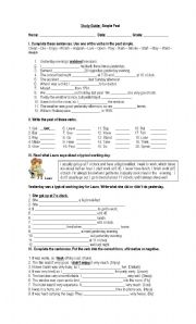 English Worksheet: Simple Past