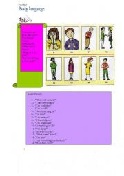 English Worksheet: BODY LANGUAGE-30-07-2008