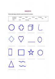 English Worksheet: SHAPES