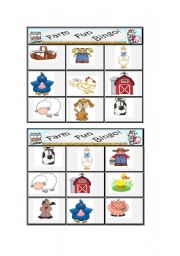 English Worksheet: Farm Bingo 2/3