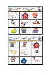 English Worksheet: Farm Bingo 3/3