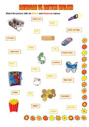 English Worksheet: American VS British/ activity