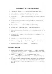 English Worksheet: FUTURE PERFECT AND FUTURE CONTINUOUS 