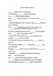 English Worksheet: irregular verbs in past simple