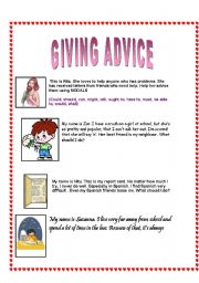 English Worksheet: MODALS- giving advice